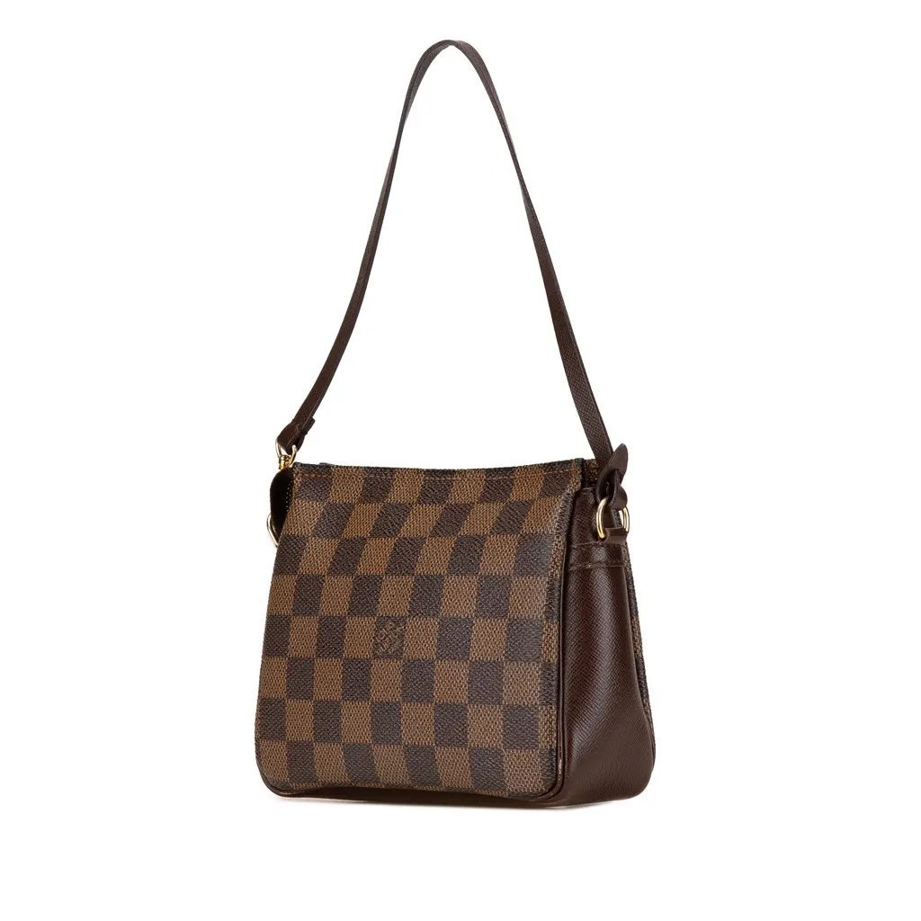 Louis Vuitton Damier Ebene Trousse Pochette Brown Canvas Good - Back View
