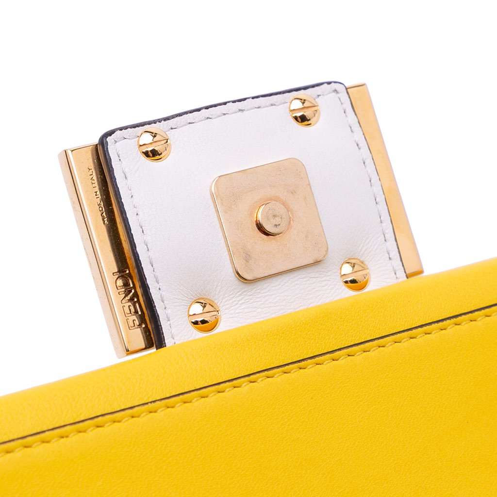 Fendi Mini Bicolor Nappa Apolo Chain Baguette Shoulder Bag - Detail 2