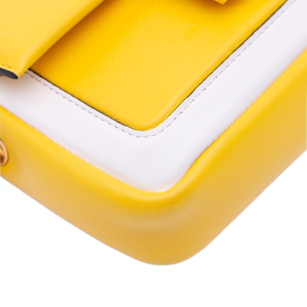 Fendi Mini Bicolor Nappa Apolo Chain Baguette Shoulder Bag - Image 12