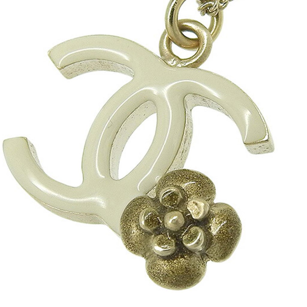 Chanel CC Gold Plated Enamel Camellia Pendant Necklace - 2