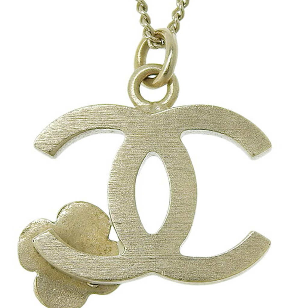 Chanel CC Gold Plated Enamel Camellia Pendant Necklace - 3
