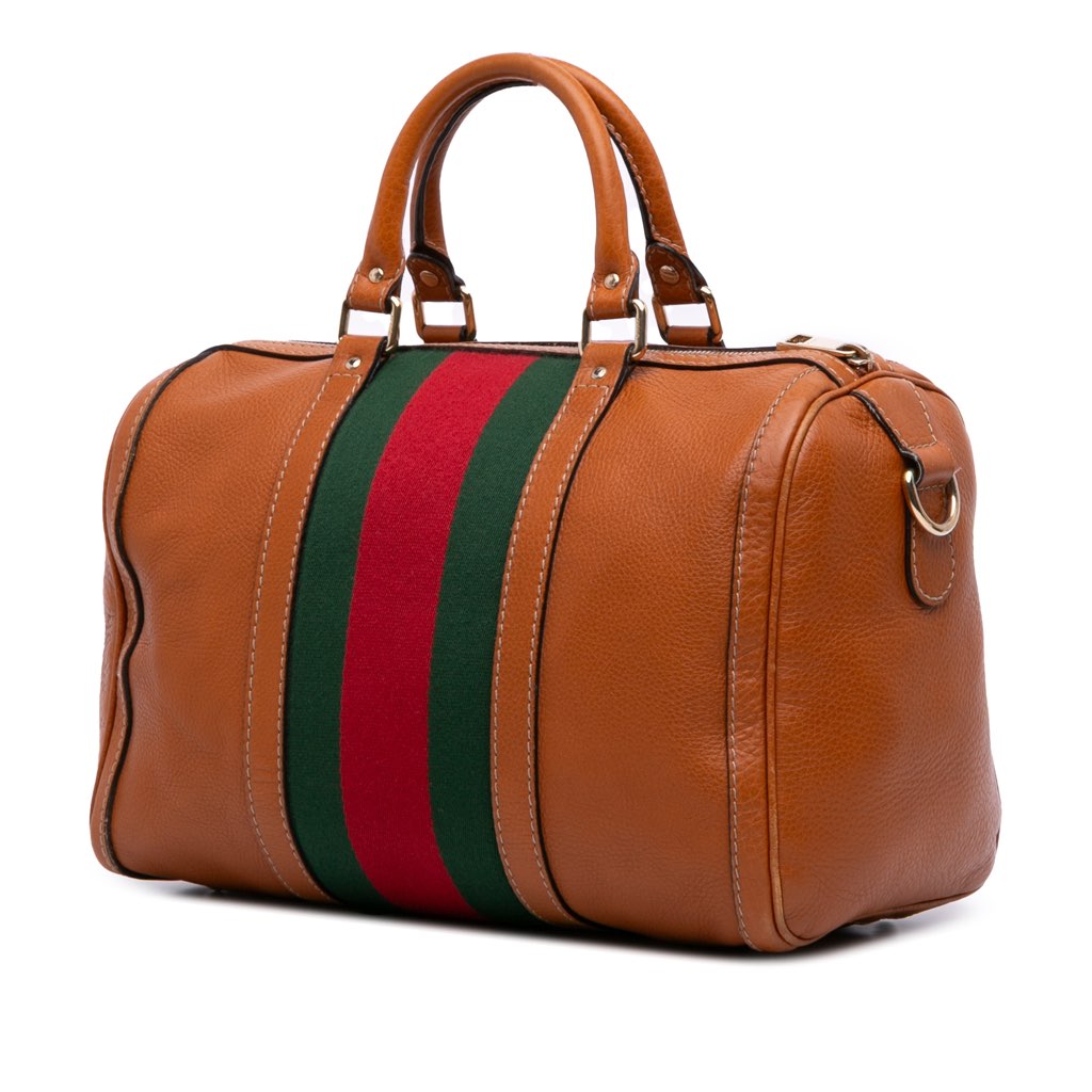 Gucci Medium Calfskin Web Joy Boston Bag - 2