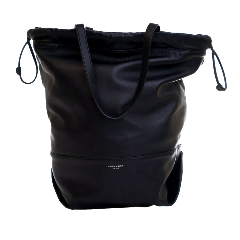 Saint Laurent Lambskin Harlem Drawstring Bucket Bag
