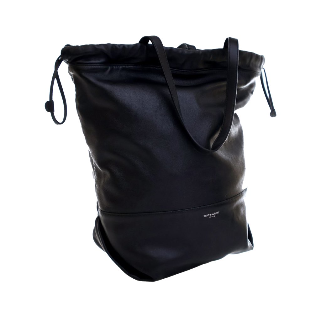 Saint Laurent Lambskin Harlem Drawstring Bucket Bag - 2