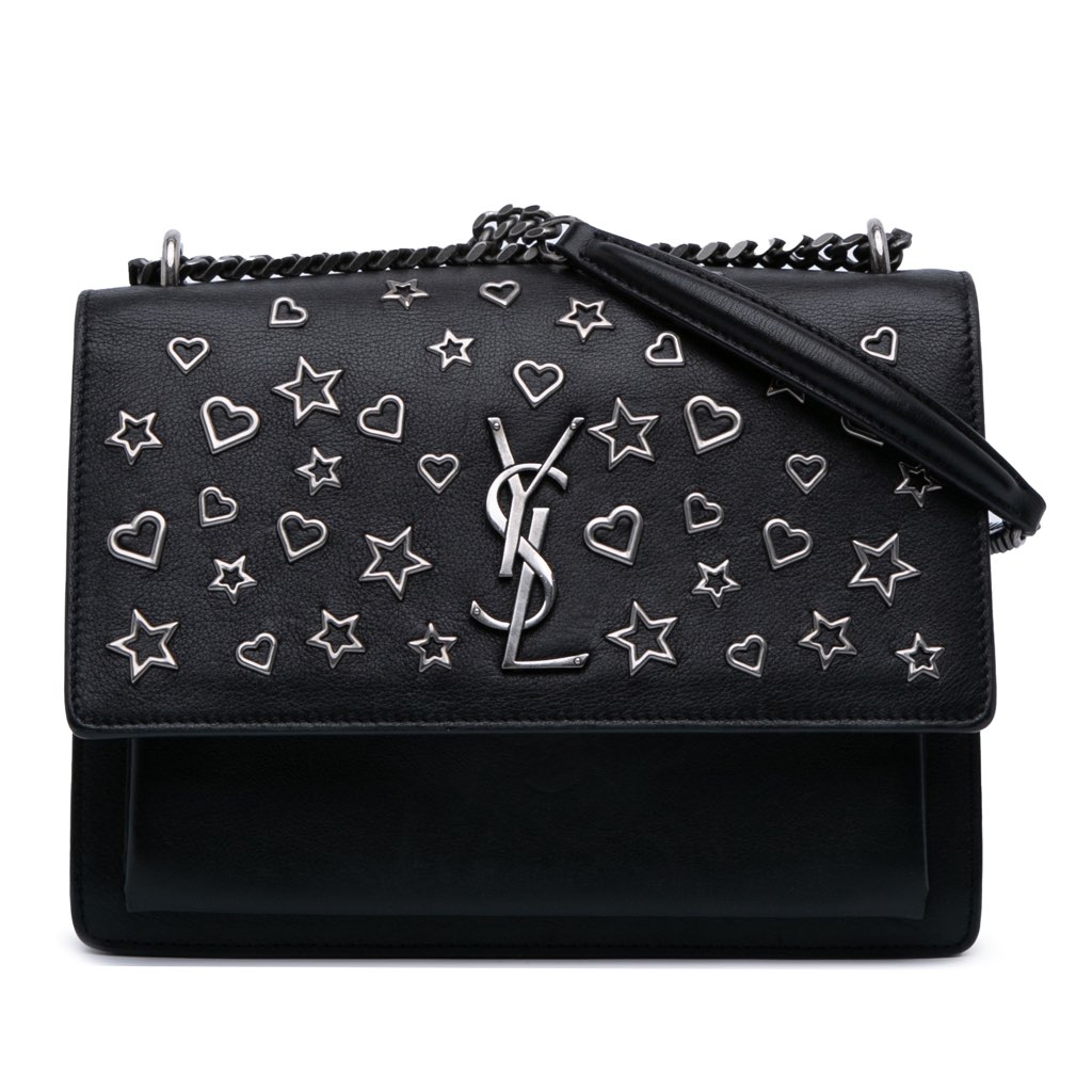 Saint Laurent Medium Leather Monogram Stars and Hearts Sunset Crossbody
