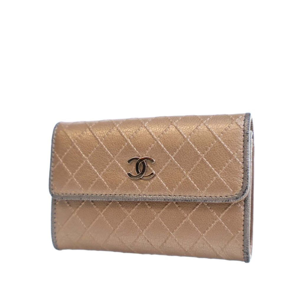 Chanel Metallic Calfskin Diamond Stitch Card Holder - 3