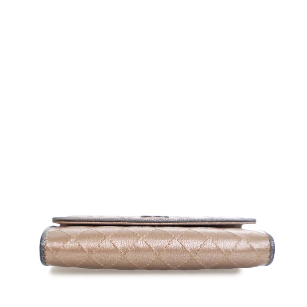 Chanel Metallic Calfskin Diamond Stitch Card Holder - 4
