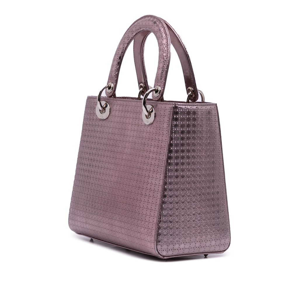 Dior Medium Metallic Patent Microcannage Lady Dior - Back view