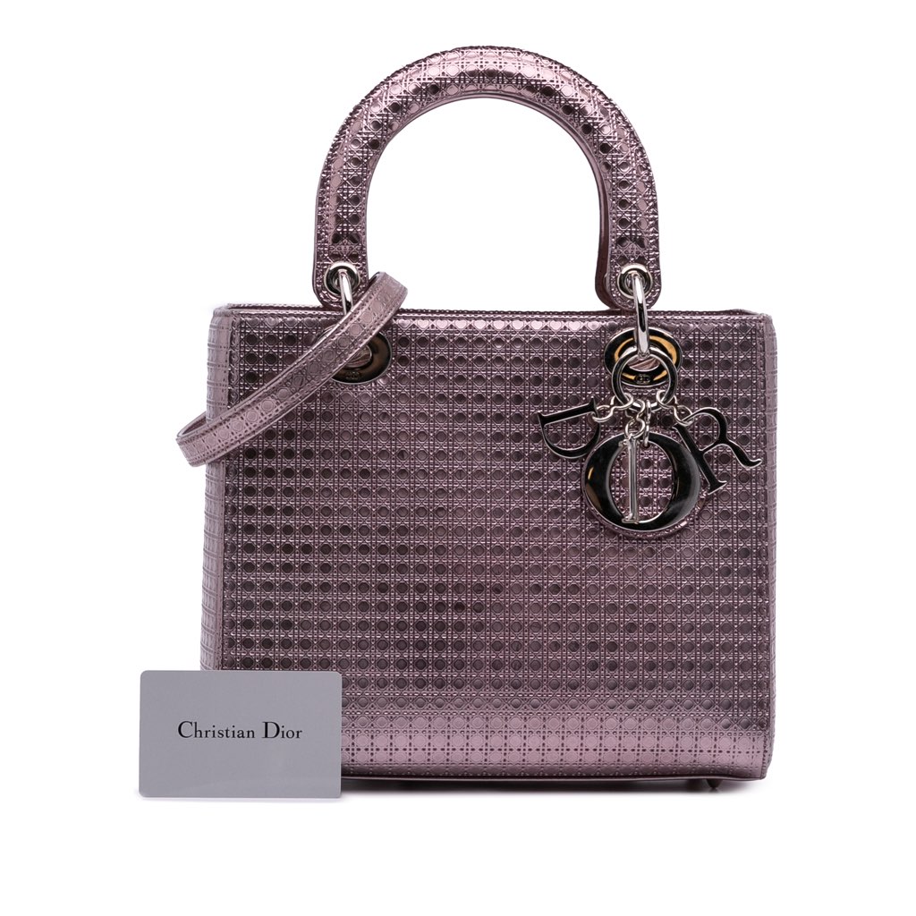 Dior Medium Metallic Patent Microcannage Lady Dior - Image 14