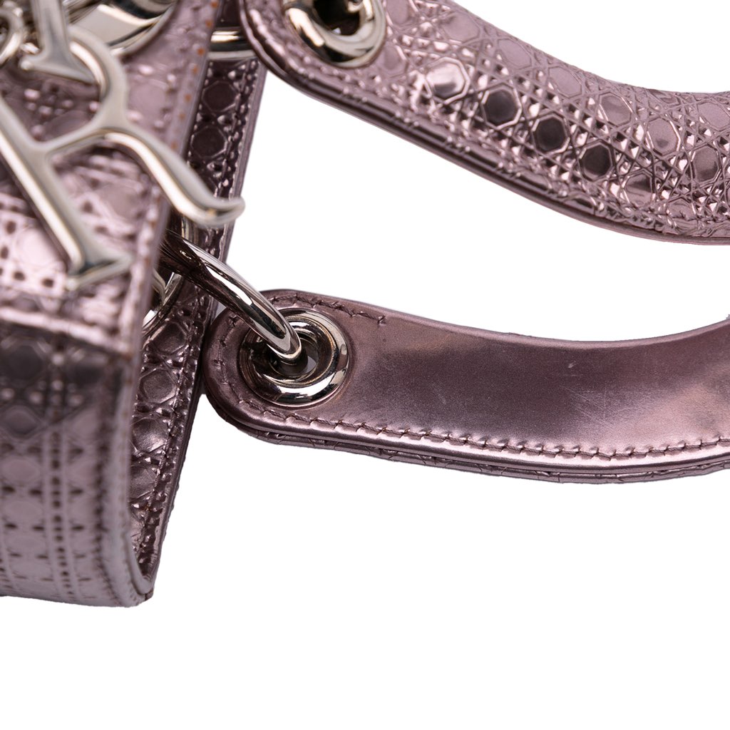 Dior Medium Metallic Patent Microcannage Lady Dior - Image 11