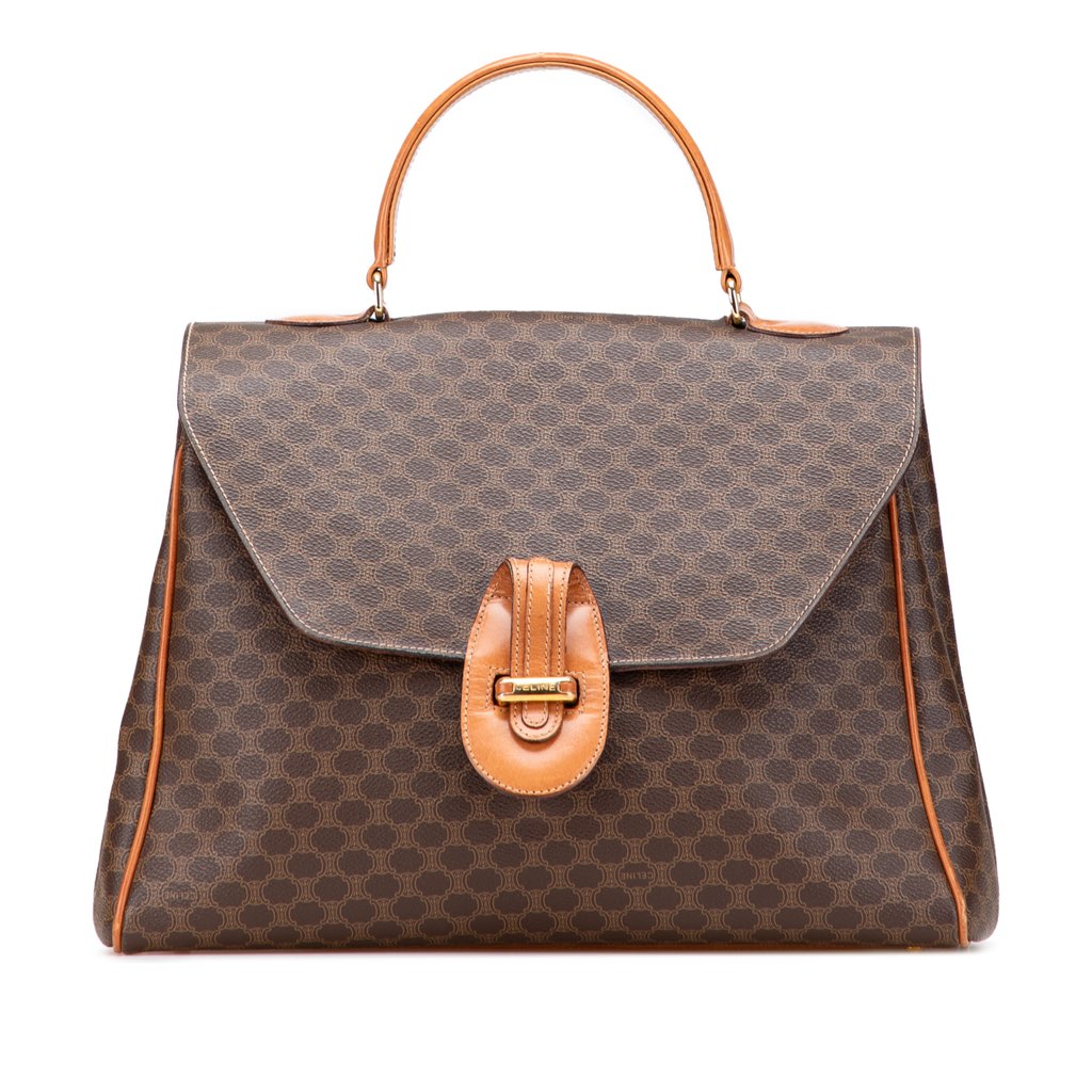 Celine Macadam Coated Canvas Top Handle Bag