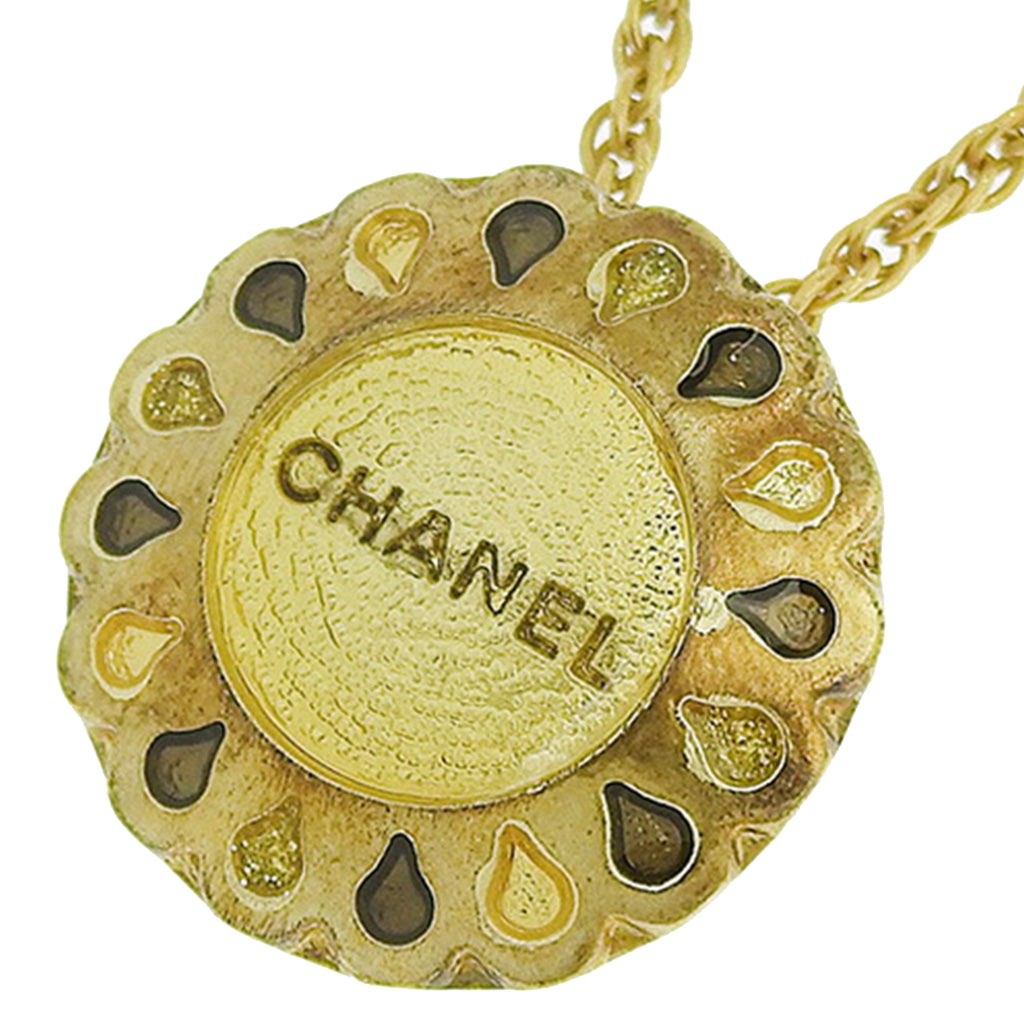 Chanel Gold Plated Logo Ribbon Pendant Necklace - 2