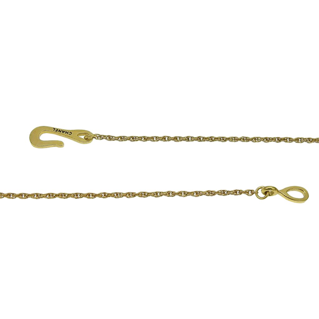 Chanel Gold Plated Logo Ribbon Pendant Necklace - 5