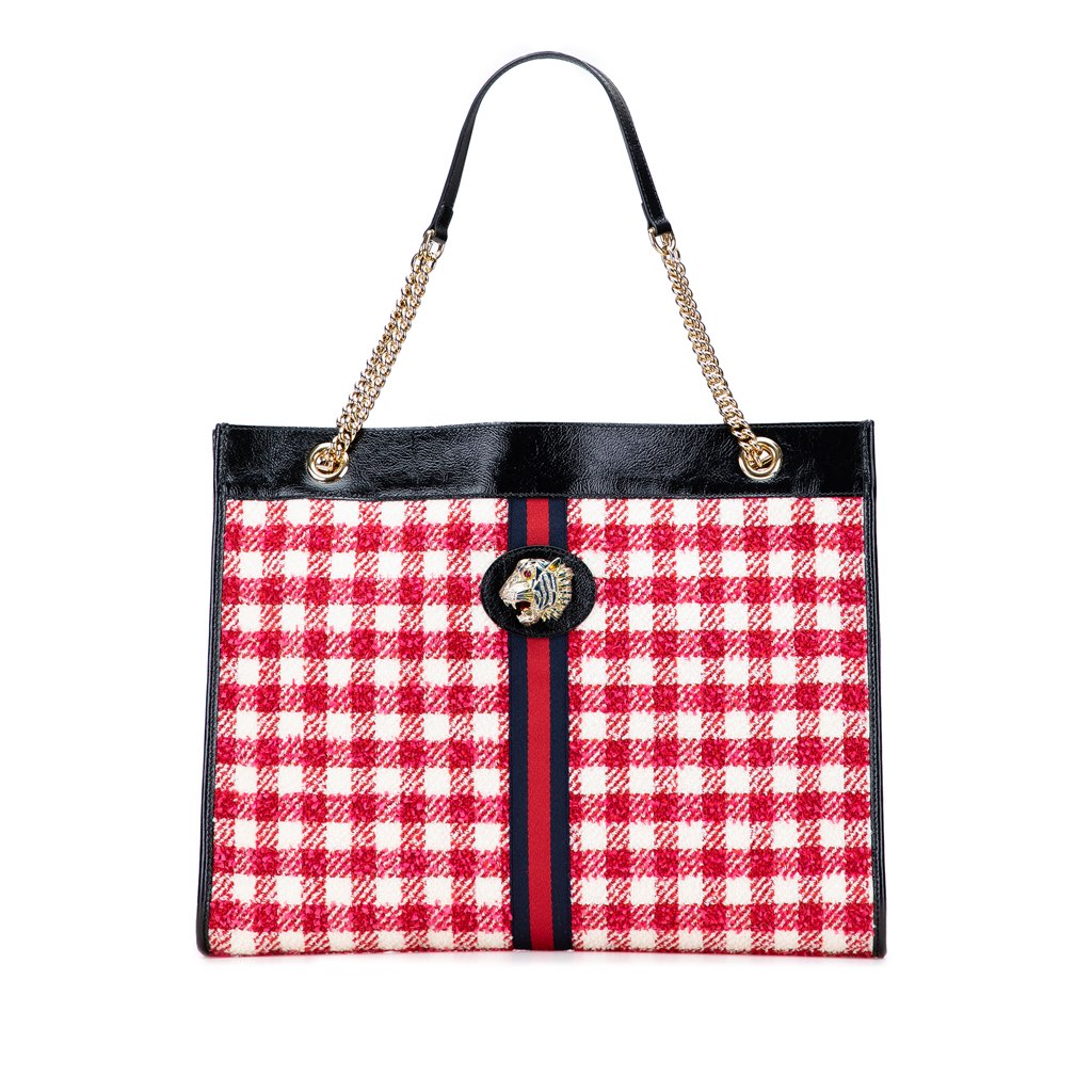 Gucci Large Web Tweed Rajah Tote