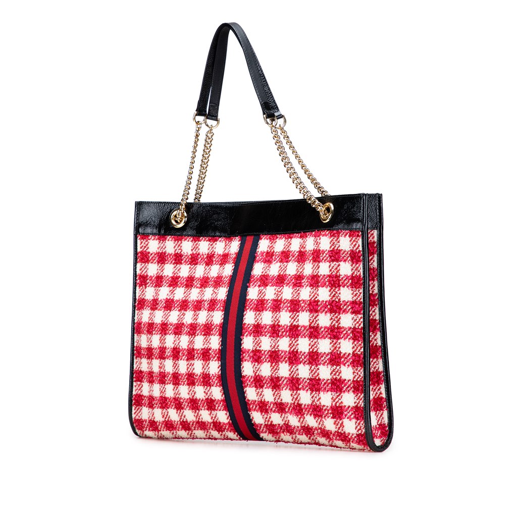 Gucci Large Web Tweed Rajah Tote - Back view