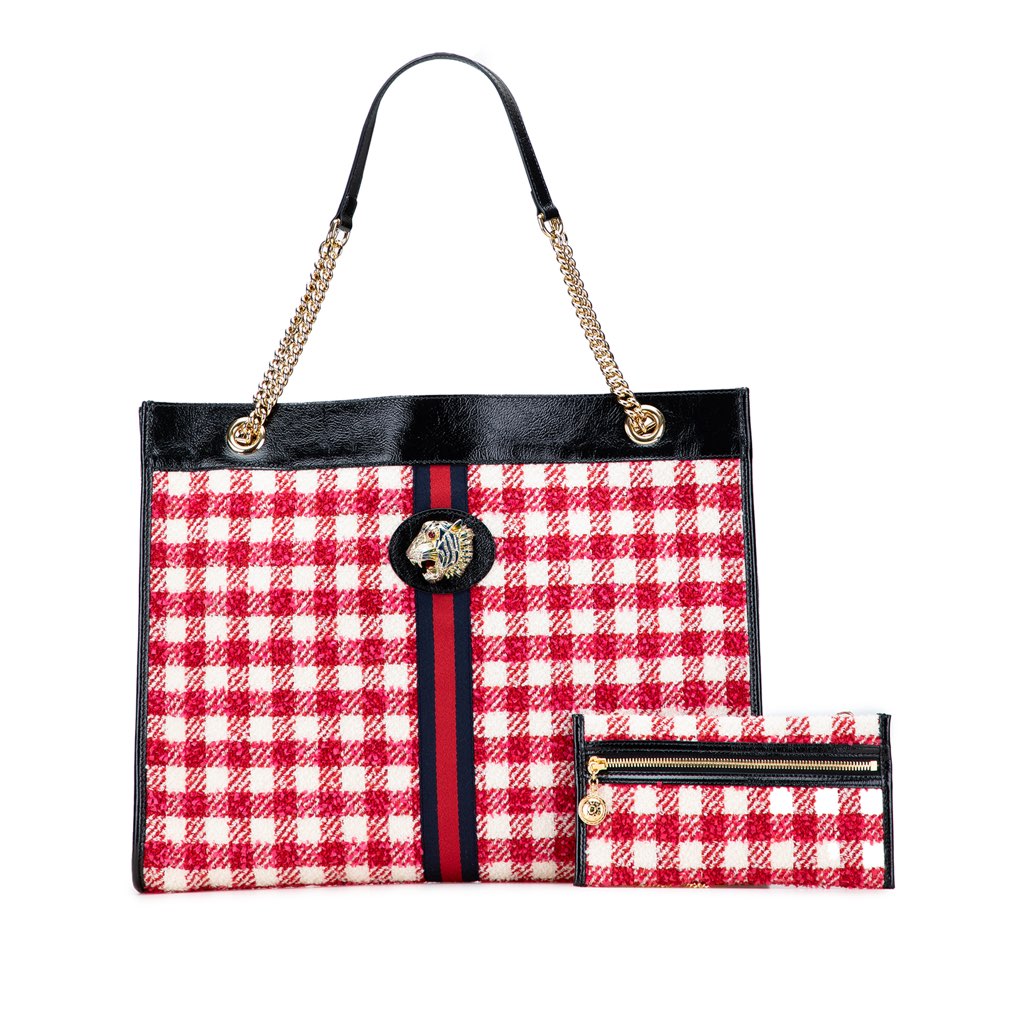 Gucci Large Web Tweed Rajah Tote - Image 13