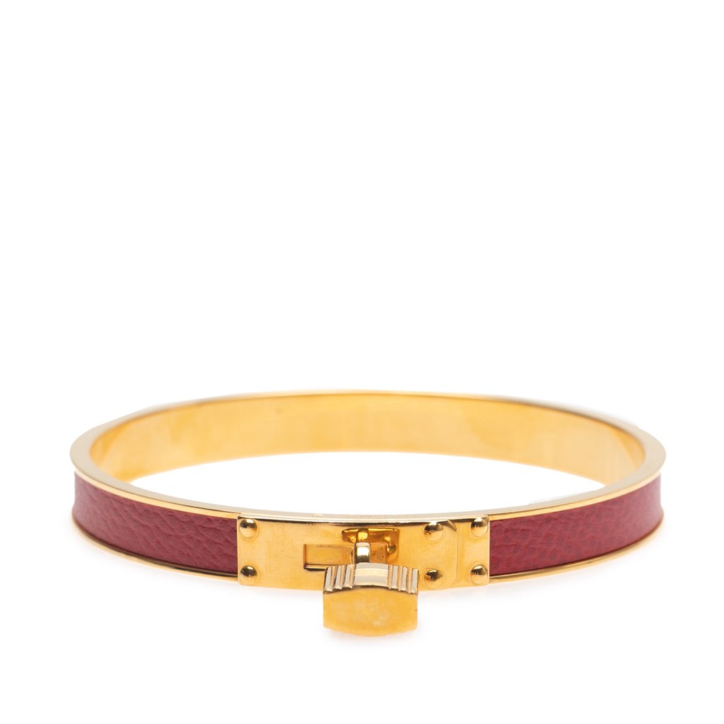 Hermès Courchevel Kelly Cadena Lock Bangle Bracelet