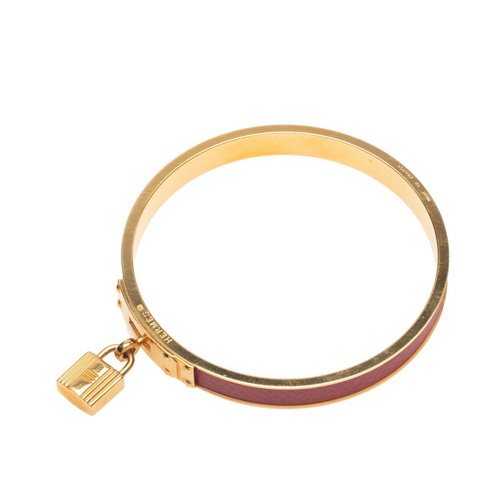 Hermès Courchevel Kelly Cadena Lock Bangle Bracelet - 4