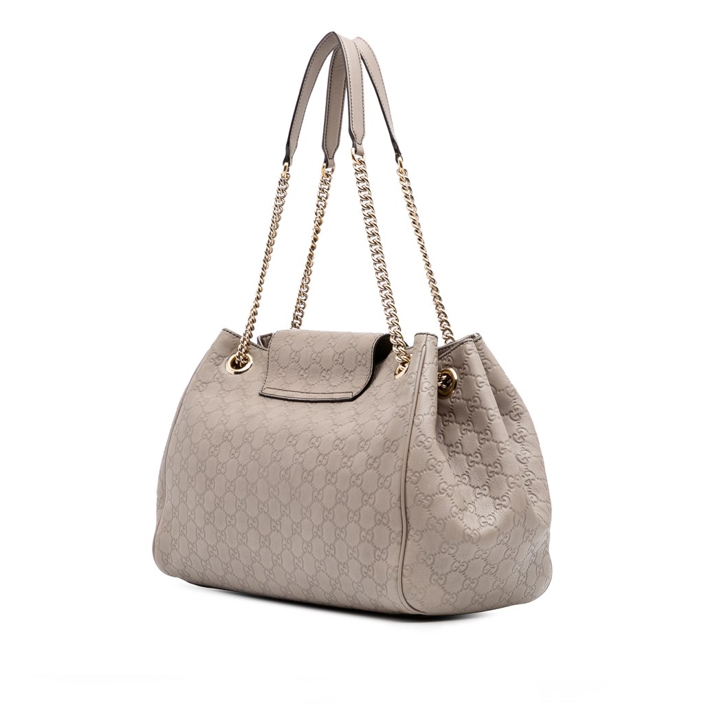 Gucci Large Guccissima Emily Chain Shoulder Bag - Back view