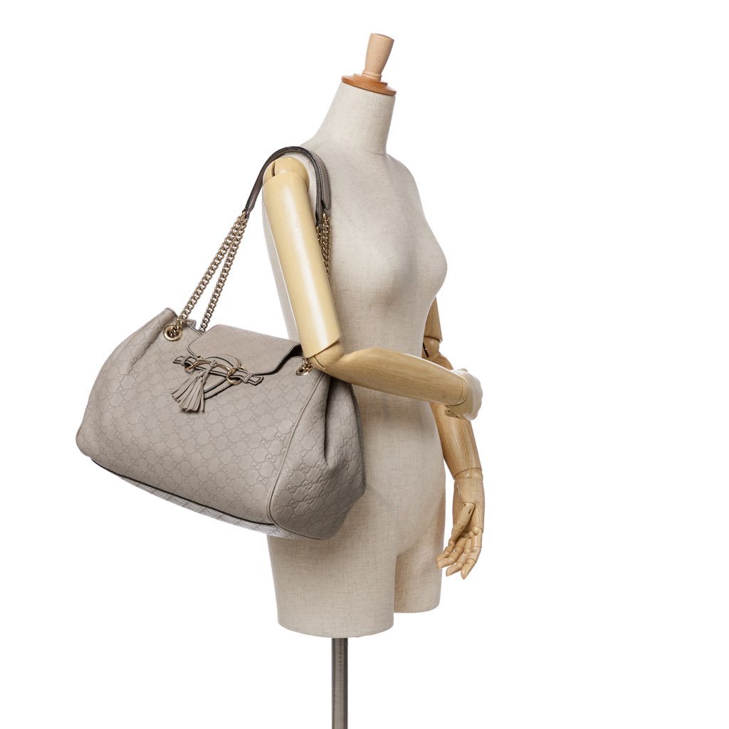 Gucci Large Guccissima Emily Chain Shoulder Bag - Image 12