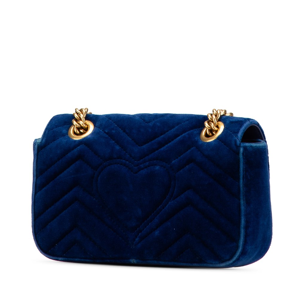 Gucci Mini GG Marmont Matelasse Velvet Flap Crossbody - 2