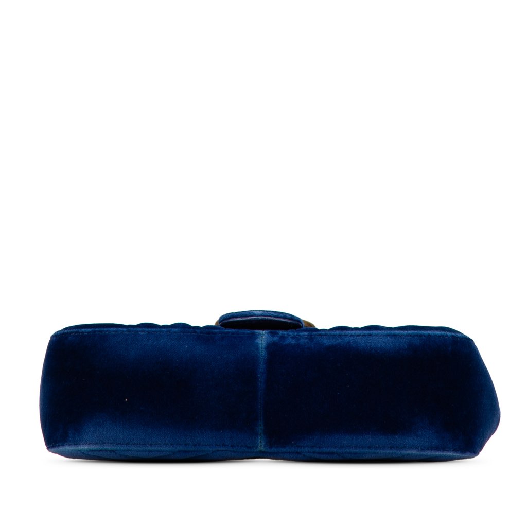 Gucci Mini GG Marmont Matelasse Velvet Flap Crossbody - 3