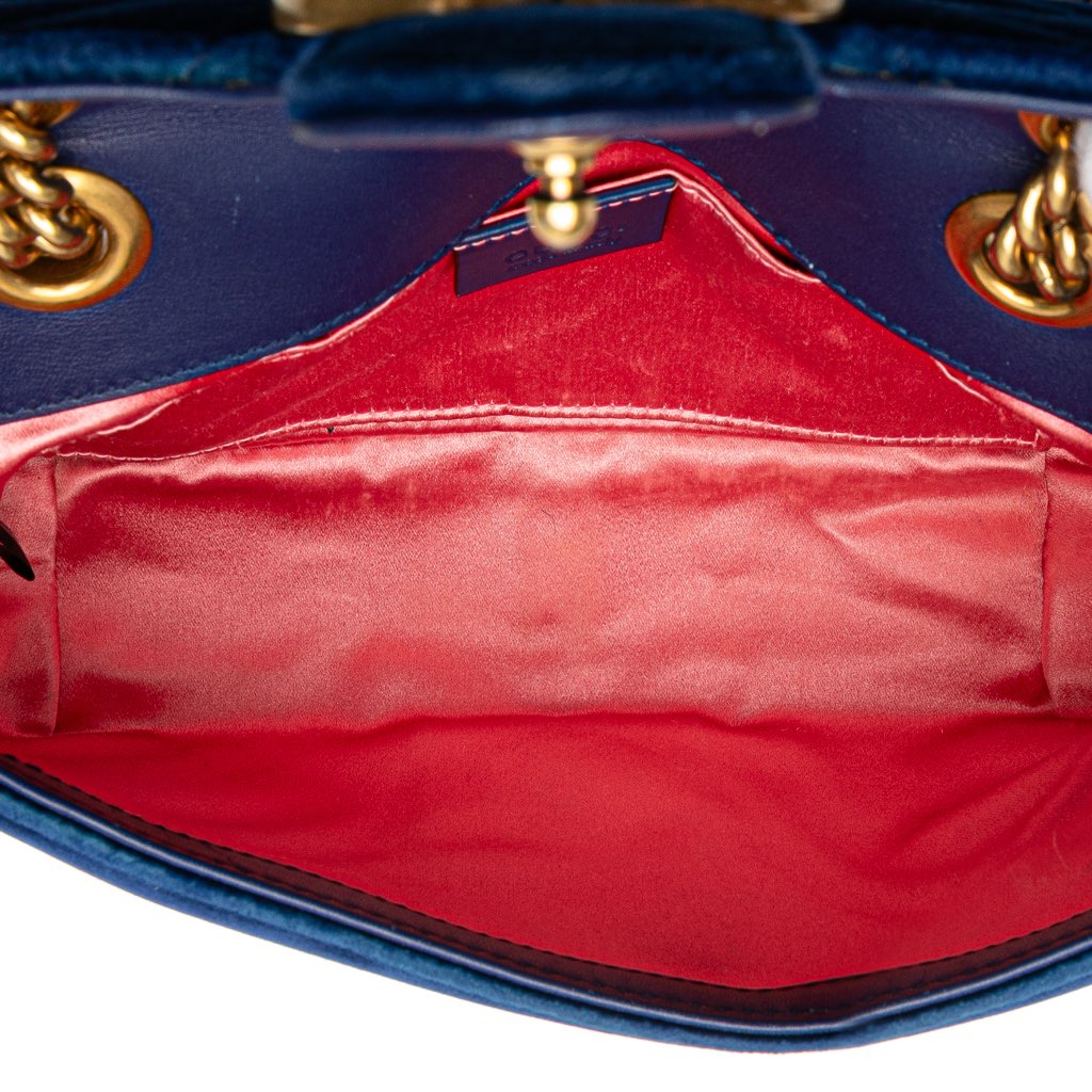 Gucci Mini GG Marmont Matelasse Velvet Flap Crossbody - 4