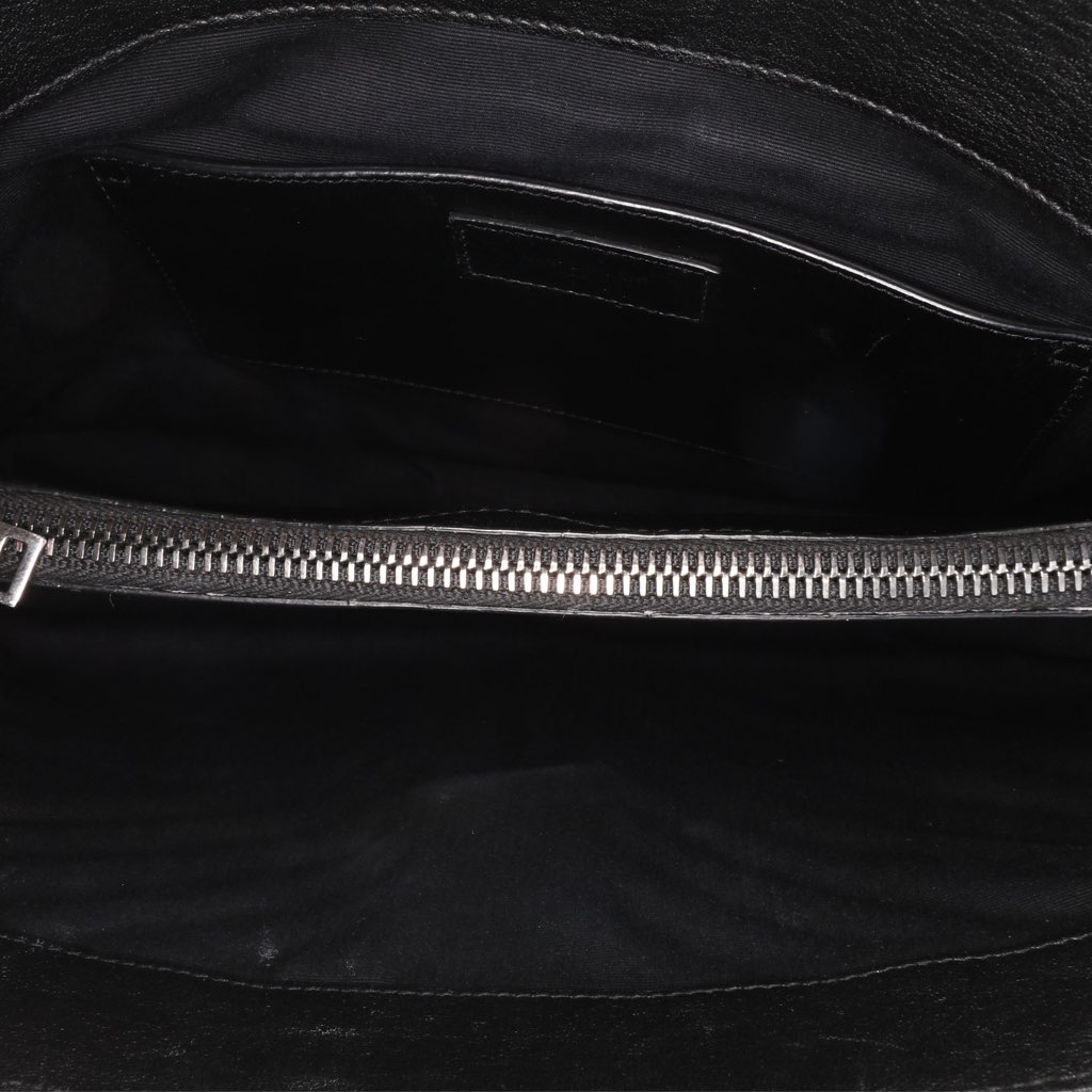 Saint Laurent Large Monogram Chevron Sheepskin College Bag - 4