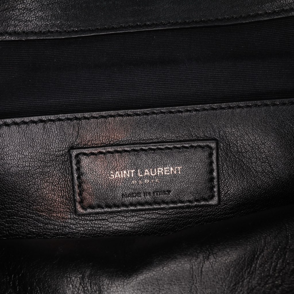 Saint Laurent Large Monogram Chevron Sheepskin College Bag - 5