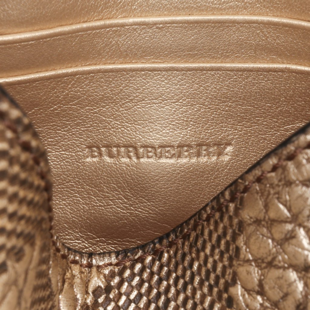 Burberry Embossed Grain Check Leather Langley Crossbody - Side view