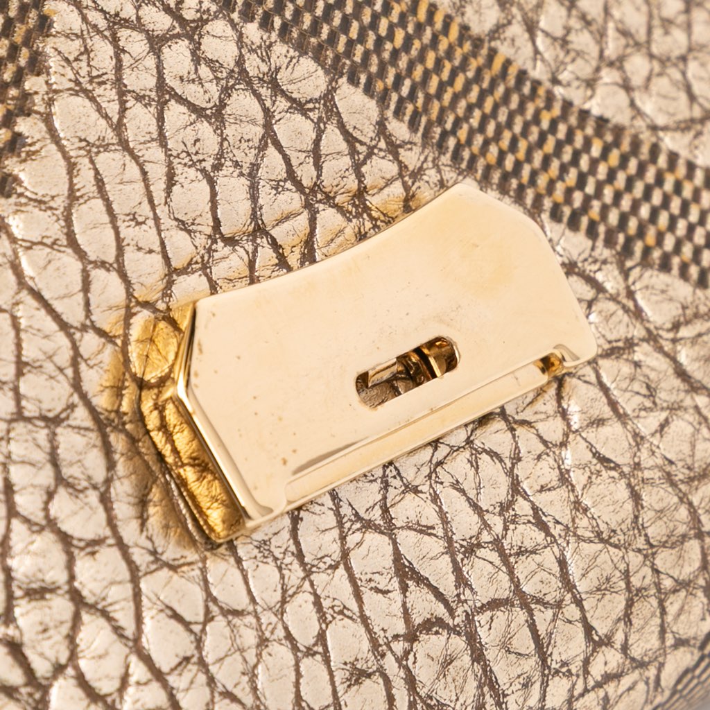 Burberry Embossed Grain Check Leather Langley Crossbody - Detail 2