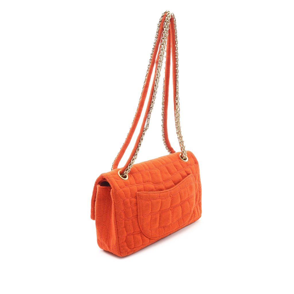 Chanel Reissue 2.55 Quilted Jersey Coco Croc Double Flap 225 - 2