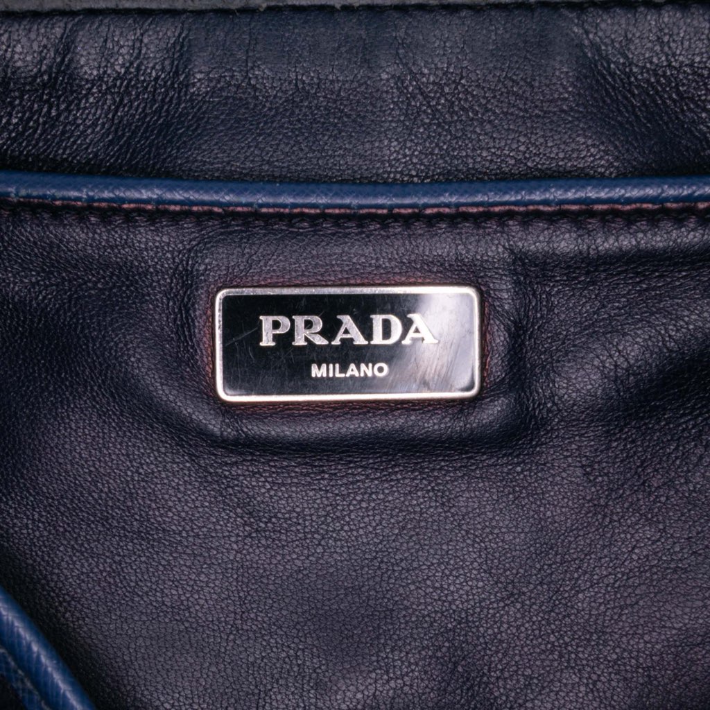 Prada Medium Bicolor Saffiano Lux Galleria Double Zip Satchel - Side view