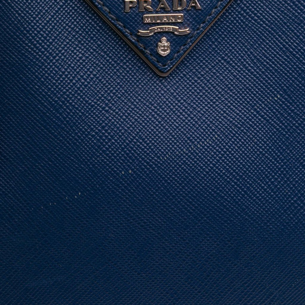 Prada Medium Bicolor Saffiano Lux Galleria Double Zip Satchel - Detail 1