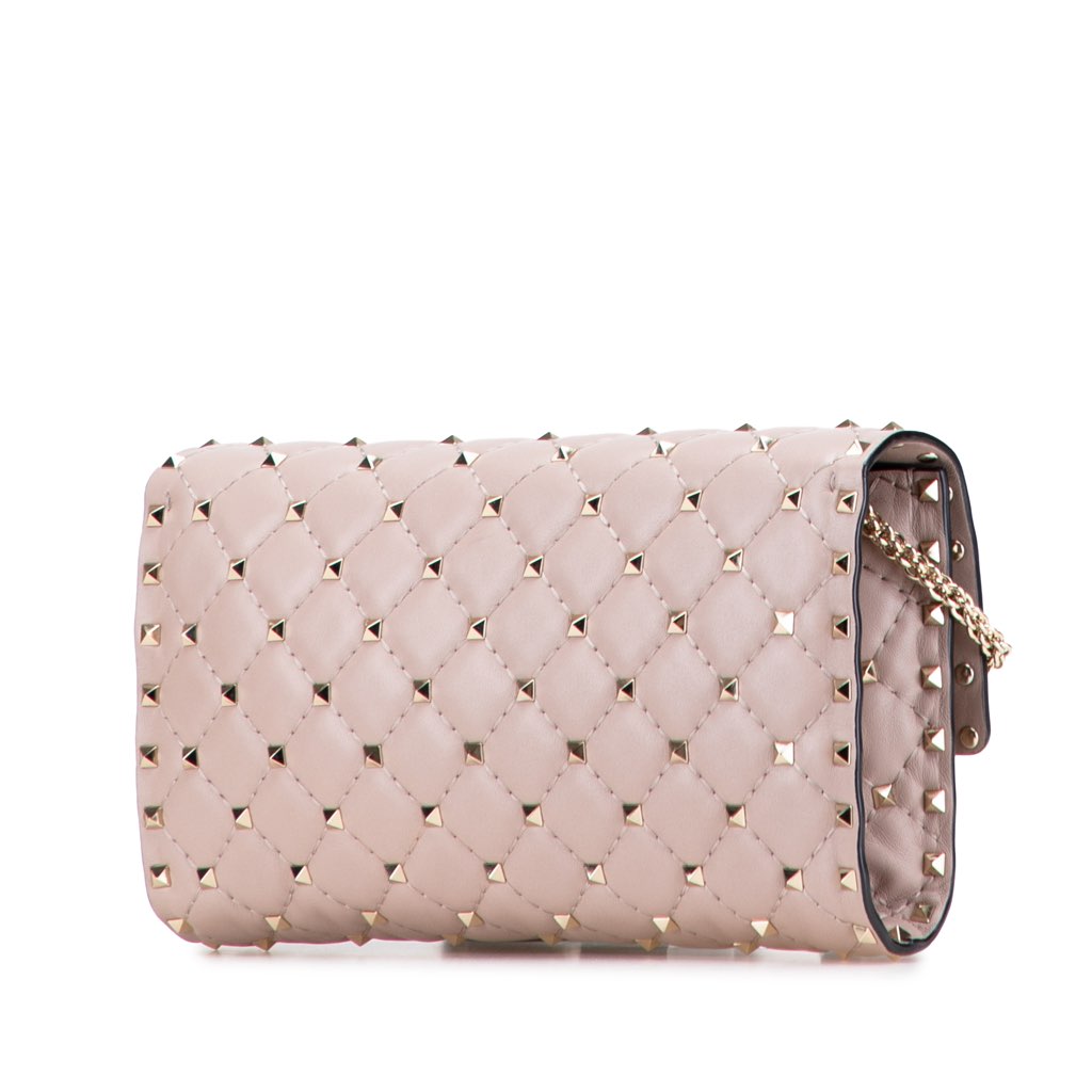 Valentino Nappa Rockstud Spike Wallet On Chain - 2