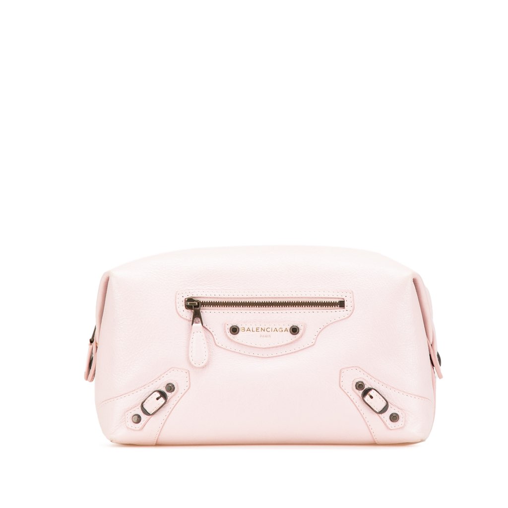 Balenciaga Lambskin Motocross Classic Toiletry Pouch