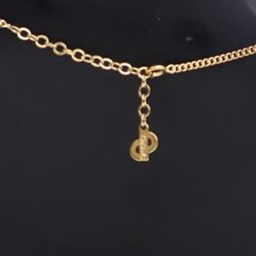 Dior Gold Plated Crystal Pendant Necklace - 4