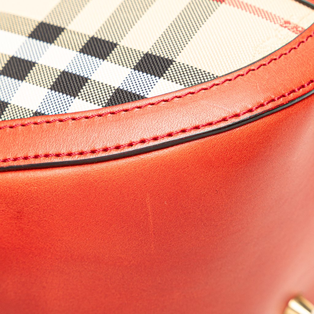Burberry Small Haymarket Check Canvas Orchard Bowling Bag - Image 13