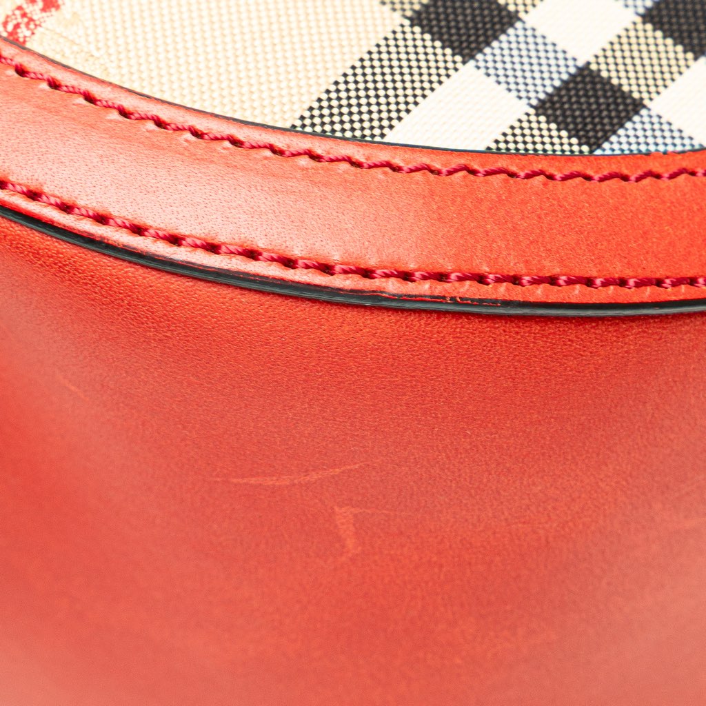 Burberry Small Haymarket Check Canvas Orchard Bowling Bag - Image 14