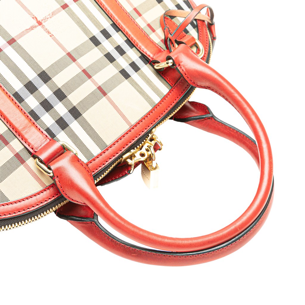 Burberry Small Haymarket Check Canvas Orchard Bowling Bag - Image 15