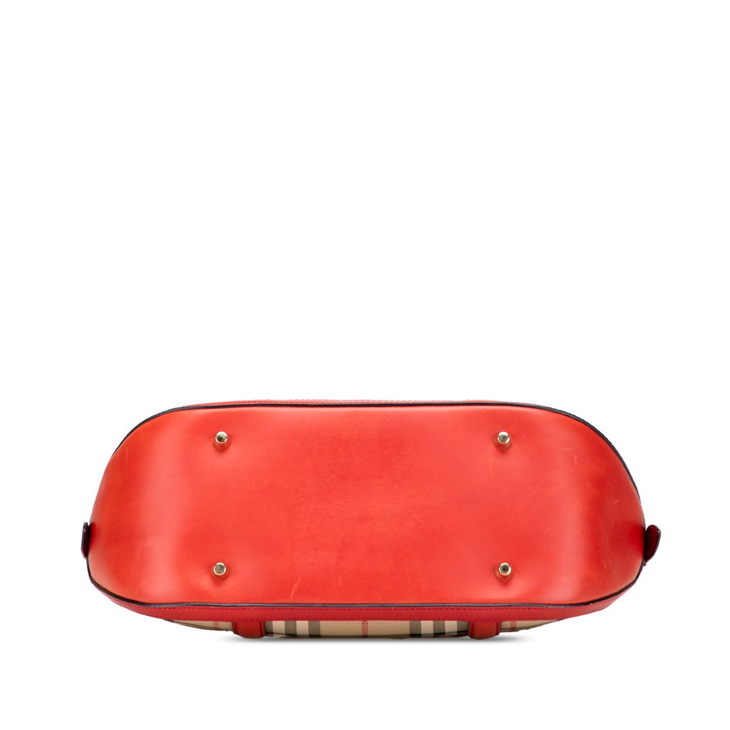 Burberry Small Haymarket Check Canvas Orchard Bowling Bag - Image 6