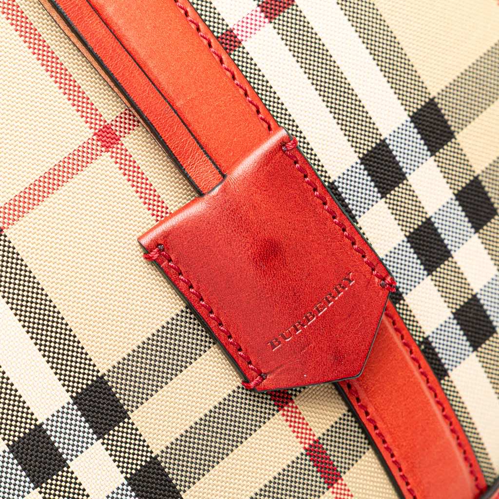 Burberry Small Haymarket Check Canvas Orchard Bowling Bag - Image 12