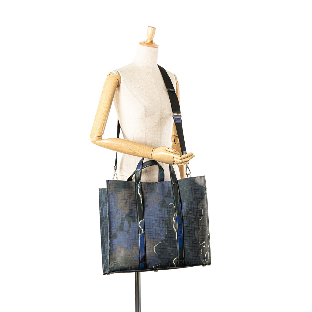 Fendi Large Zucca Jacquard Tie Dye Sunset Shopper Tote - Image 16