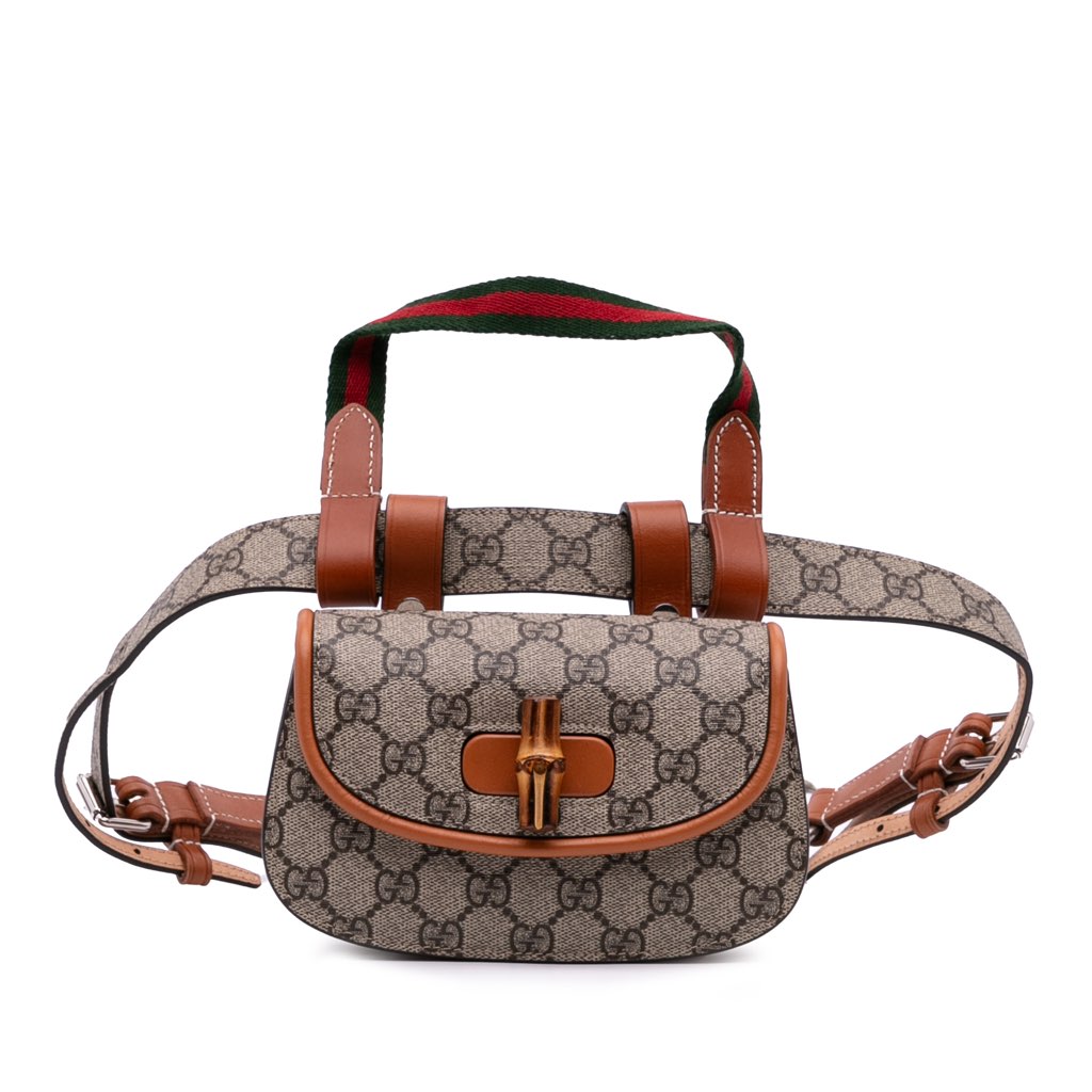 Gucci Mini GG Supreme Web Bamboo 1947 Belt Bag