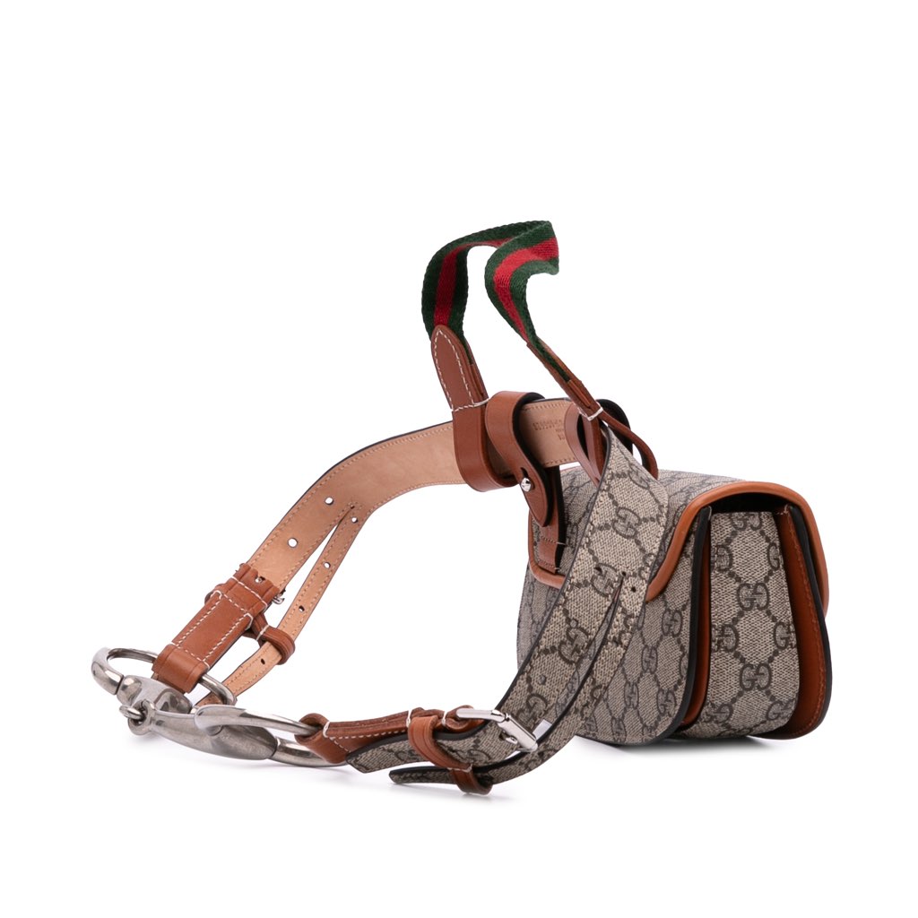 Gucci Mini GG Supreme Web Bamboo 1947 Belt Bag - Back view