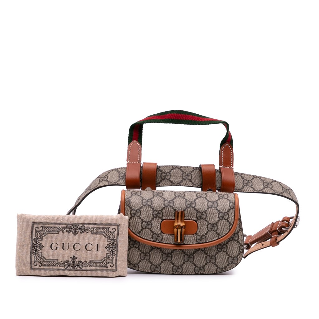 Gucci Mini GG Supreme Web Bamboo 1947 Belt Bag - Image 14