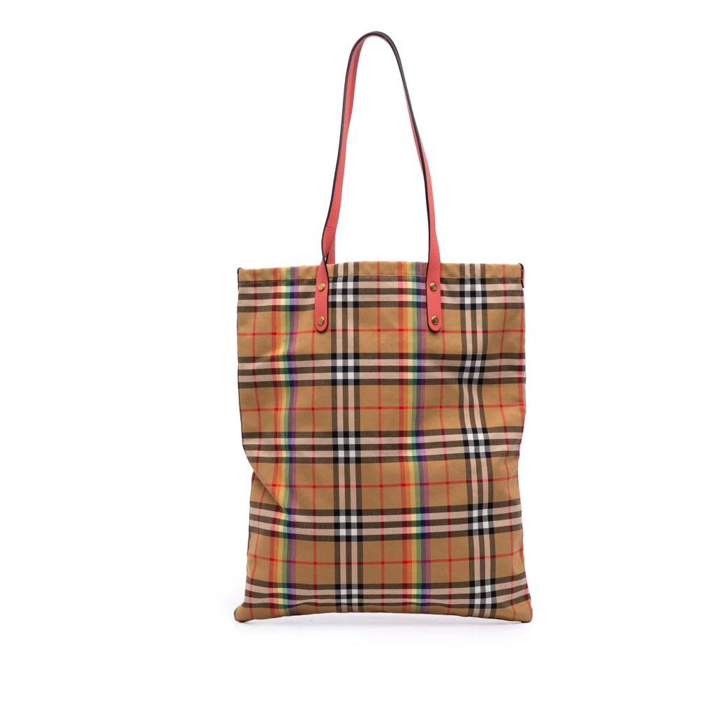 Burberry House Check Canvas Rainbow Tote
