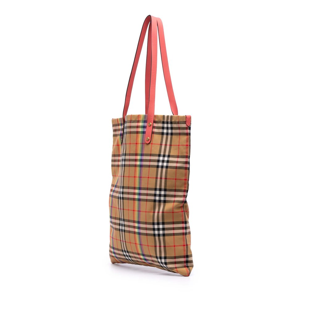 Burberry House Check Canvas Rainbow Tote - Back view