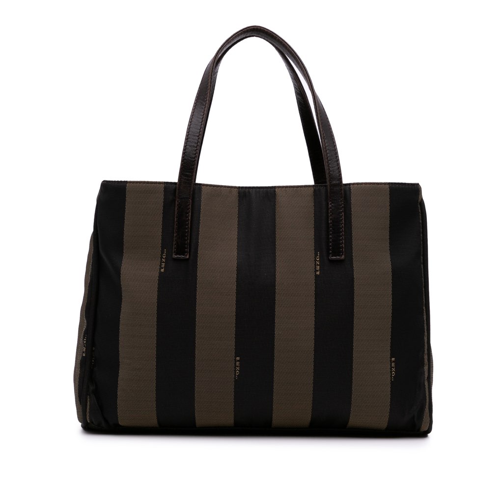 Fendi Pequin Coated Canvas Tote