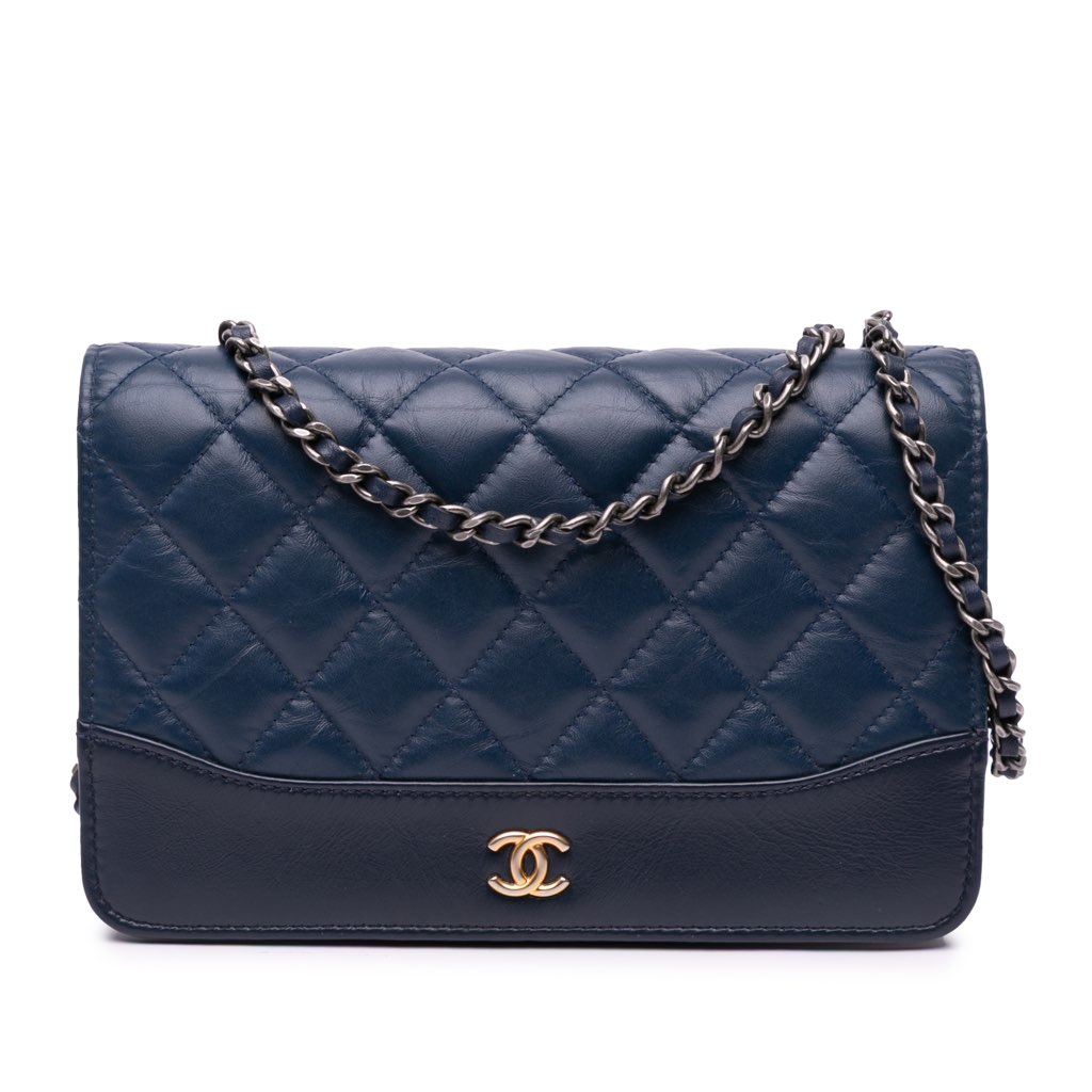Chanel Quilted Aged Calfskin Gabrielle Wallet On Chain